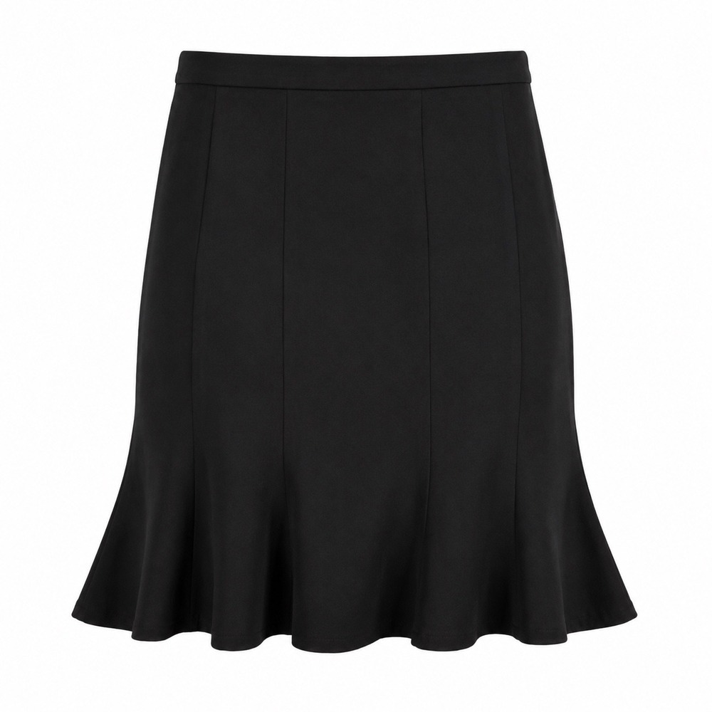 Focus 2000 Flounce Hem Skirt 10 Poly Rayon Dark Academia Corporate Chic Preppy